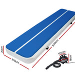 Everfit 5X1M Inflatable Air Track Mat 20CM Thick with Pump Tumbling Gymnastics Blue ATM-5-1-02M-BL-AP
