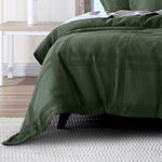 Bianca Sussex Forest Green Cotton Waffle Quilt Cover Set Queen V442-BCA-QUILTCS-SUSSEX-FORESTGREEN-QS