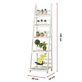 5 Tier Wooden Ladder Shelf Stand Storage Book Shelves Shelving Display Rack V63-824201