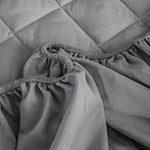 SOGA 2X Grey 138cm Wide Cross-Hatch Mattress Cover Thick Quilted Stretchable Bed Spread Sheet BCOVER4005X2