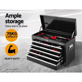 Giantz 15 Drawer Tool Box Cabinet Chest Trolley Toolbox Garage Storage Box TB-15DR-96-BK