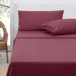 Polar Fleece Sheet Set King 36cm Wall with King Pillowcases Rosewood V442-ATX-SHEETS-POLARFLEECE-ROSEWOOD-KI