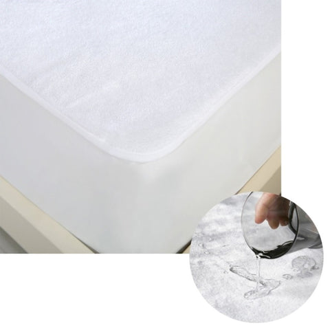 Accessorize Cotton Top Waterproof Mattress Protector Queen V442-HIN-MATTRESSP-COTTONWATERPROOF-WHITE-QS