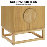 Sarantino Luca Bedside Table Split Door Night Stand - Natural TBL-SV-02-NT