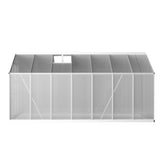 Greenfingers Greenhouse 4.1x2.5x2.26M Double Doors Aluminium Green House Garden Shed GH-ALU-C-410X250-DOU-AB