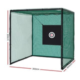 Everfit 3m Golf Practice Net Hitting Cage with Steel Frame Baseball Training PN-G001-1-BK-AB
