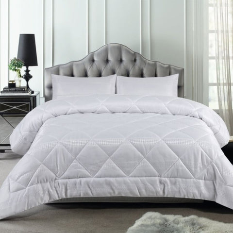 Accessorize 3 Piece Waffle White Comforter Set Queen V442-HIN-COMFORTER-WAFFLE3PIECE-WHITE-QS