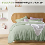 Vintage Design Homewares Pistachio French Linen Quilt Cover Set King V442-HIN-QUILTCS-LINEN-PISTACHIO-KI