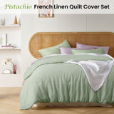 Vintage Design Homewares Pistachio French Linen Quilt Cover Set King V442-HIN-QUILTCS-LINEN-PISTACHIO-KI