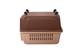 YES4PETS XL Plastic Kennels Pet Carrier Dog Cat Cage Crate With Handle and Removable Wheel Brown V278-HKX-0005-BROWN