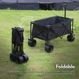 KILIROO Folding Wagon Trolley Cart with Wide Wheels and Rear Tail Gate KR-CPC-101-RJ V227-5227715019991
