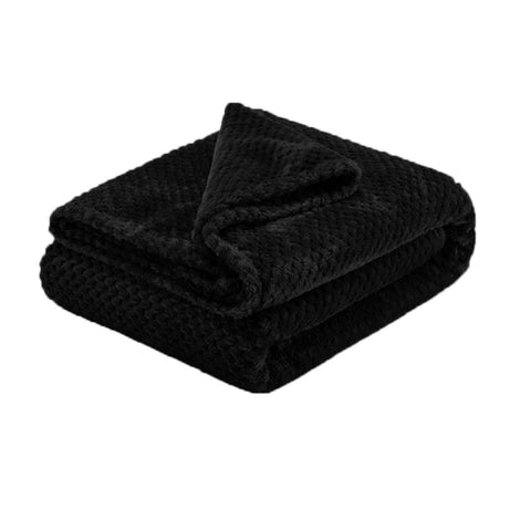 Soft Diamond Fleece Throw Rug/Blanket Black V442-ABR-THROW-DIAMONDFLEECE200-BLACK-RE