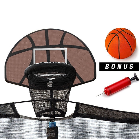 Up-Shot Trampoline Basketball Hoop Ring Backboard Ball Set Fits 10/12/14/15/16 ft V219-KIDTRMUPSABPS