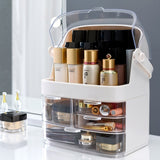 SOGA 3 Tier White Countertop Makeup Cosmetic Storage Organiser Skincare Holder Jewelry Storage Box BATHC103