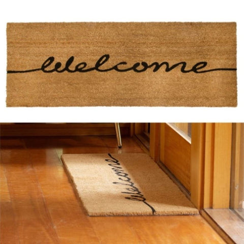 J.Elliot Home Welcome PVC Backed Coir Printed Mat Ranchslider V442-IDC-FLOORR-COIRWELCOME120CM-WHEAT-RE