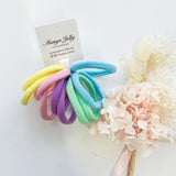 MANGO JELLY Metal Free Hair ties - Pastel Mixed 10P - Six Pack V659-METALFREE-4CM-10P-PASTEL-6-L