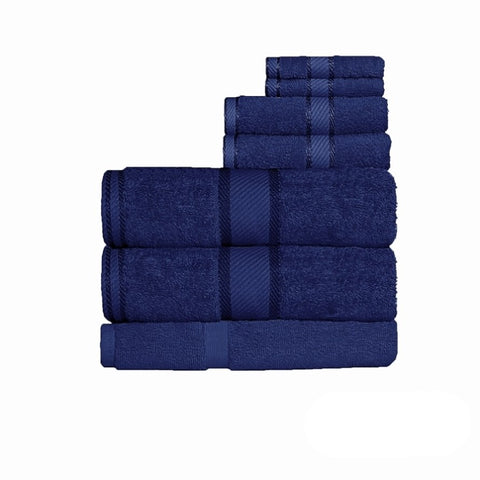 Kingtex 550gsm Cotton 7 Pce Bath Sheet Set Navy V442-KIT-TOWEL-7PSHEET-NAVY