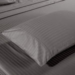 KENSINGTON 1200TC COTTON SHEET SET IN STRIPE-DOUBLE - CHARCOAL ABM-202131