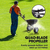 PLANTCRAFT Walk Behind Broadcast Spreader 56kg 60L Seed Lawn Fertiliser V219-GDTSPRPCW13A