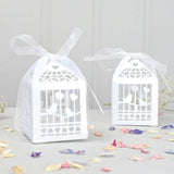 50 Piece Pack - White Dove Bird Heart Wedding Bomboniere Favor Lolly Gift Card Box V382-WHDOVEBOX50