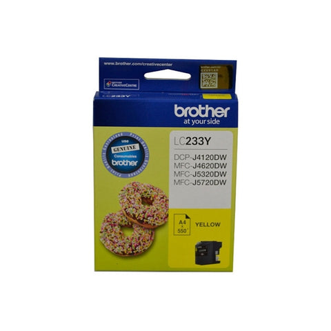 BROTHER LC233 Yellow Ink Cartridge V177-D-B233Y