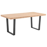 Petunia Dining Table 210cm Elm Timber Wood Black Metal Leg - Natural V315-VOD-BOST-02