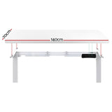 Artiss Standing Desk Motorised Dual Motor 140CM White HASD-268-WHDF-WHDB-140