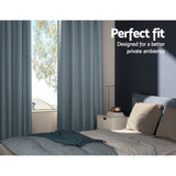 Artiss 2X Blockout Curtains Eyelet 140x230cm Grey BC-MATT-140X230-GY