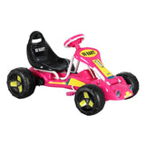 Rigo Kids Pedal Go Kart Ride On Toys Racing Car Plastic Tyre Pink GKRT-F1D-PK