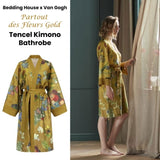 Bedding House Van Gogh Partout des Fleurs Gold Kimono Bath Robe Large/Extra Large V442-HIN-BATHROBE-PARTOUTDESFLEURS-GOLD-L
