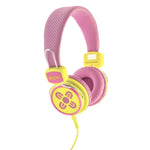 MOKI Kid Safe Volume Limited Pink & Yellow Headphones V177-HPKSPY