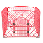 YES4PETS 4 Panel Plastic Pet Pen Pet Foldable Fence Dog Fence Enclosure With Gate Pink- M V278-BP266-PEN4PANEL-PINK