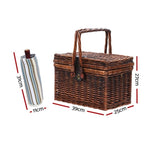 Alfresco 4 Person Picnic Basket Set Folding Insulated bag PICNIC-4PPL-FOLD-COPP
