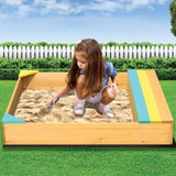 Wooden Kids Backyard Sandbox Children Outdoor Play Toy Sandpit 840471