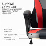 OVERDRIVE Ergonomic Gaming Desk Chair, Height Adjustable Lumbar Support, Mesh Fabric, Faux Leather, V219-OFFGCROVE1BA