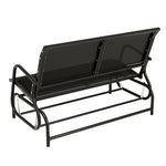 Gardeon Outdoor Garden Bench Seat Swing Glider Rocking 2 Seater Patio Furniture Black GB-STEEL-SWING-BK