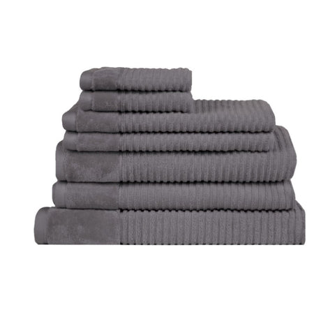 Royal Excellency 7 Piece Cotton Bath Towel Set - Charcoal V442-RAN-TOWEL-ROYALEX7PCE-CHARCOAL-RE