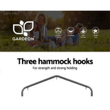 Gardeon Outdoor Hammock Chair with Stand Cotton Swing Relax Hanging 124CM Grey HM-CHAIR-SWING-GREY-U