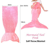 Mermaid Tail Pink Soft Blanket Throw V442-IDC-THROW-MERMAIDTAIL-PINK-RE