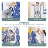GOMINIMO Kids Slide and Swing Set with Basketball Hoop GO-KS-103-TF V227-3720871001111