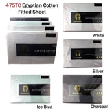 Ramesses 475TC Egyptian Cotton Fitted Sheet Queen White V442-KIT-SHEETS-FITTEDEC475TC-WHITE-QS