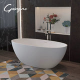 Medium Size Oval Shaped Cast stone - Solid Surface Bath 1600mm Length V567-PS-8801-1600