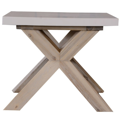 Stony 60cm Square Lamp Table with Concrete Top - White V315-V-CHAR-007