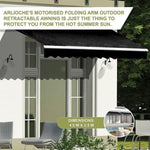 Motorised Outdoor Folding Arm Awning Retractable Sunshade Canopy Black 4.0m x 2.5m V63-842861