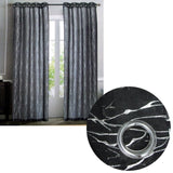 Pair of Sheer Eyelet Curtains Black with Silver Foils 137 x 213 cm V442-BZO-CURTAIN-PAIRSHEERFOIL-BLACKSILVER-RE
