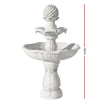 Gardeon Solar Water Feature 3-Tier Fountain with Pump Kit Bird Bath 93CM Ivory FOUNT-3LVL-IVORY