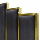 ALPHA KING Black Velvet Gas Lift Storage Bedframe Golden Frame V357-ALPHA-KING