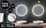 LED Wall Mirror Round Anti-Fog Bathroom 50cm V274-FT-BM-LEDR-50