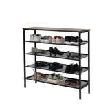 YES4HOMES 5-Tier Large Shoe Rack Shelf Stand Flat & Slant Adjustable Storage Organizer 100 cm V278-SHOE-RACK-L-100