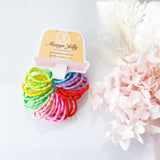 MANGO JELLY Kids Hair Ties - Silky Pop Mixed - Six Pack V659-HT-3CM-30P-SILKYPOP-MIXED-6-L